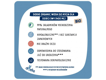 DODIE Woda do mycia dla dzieci 400 ml