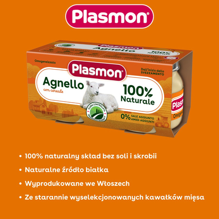 PLASMON Obiadek Jagnięcina (2x80g)x3 opakowania