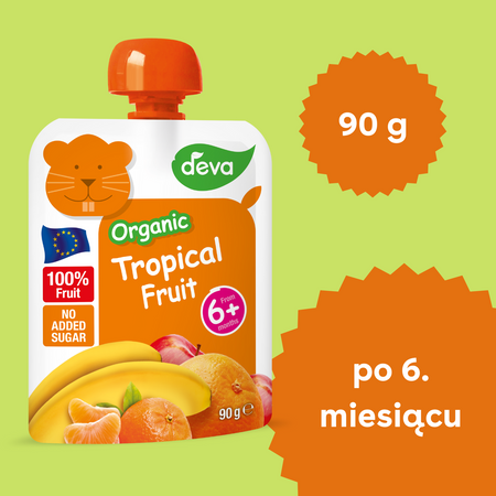 DEVA Organic Mus owocowy owoce tropikalne 90g