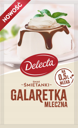 Galaretka mleczna smak śmietanki 60g ptasie mleczko deser aksamit Delecta