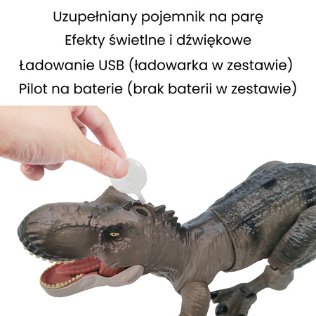 FREEON2Play Zdalnie sterowany Tyrannosaurus Zielony z dźwiękiem, efektami świetlnymi FreeOn