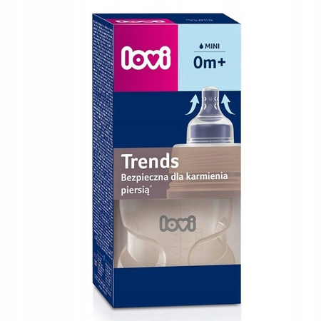 Lovi Antykolkowa Butelka Trends 120 ml + Smoczek Dynamiczny 0m+ SUPERvent