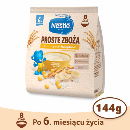 Nestle Proste Zboża Kaszka ryżowo-kukurydziana bananowa po 6 miesiącu 144g