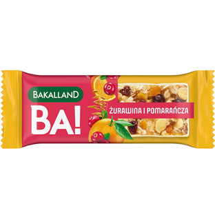 BAKALLAND BA! Baton Żurawina i pomarańcza, 40g