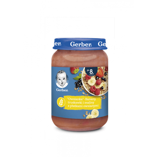 GERBER "Owsianka" banan.trusk.maliny.płat ows 190g