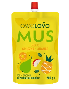 Mus jabłko-gruszka-ananas 200g OWOLOVO