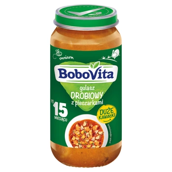 BOBOVITA Gulasz drobiowy z pieczarkami, 250g