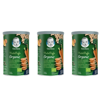 GERBER ORGANIC Chrupki Marchewka Pomarańcza 3x35g