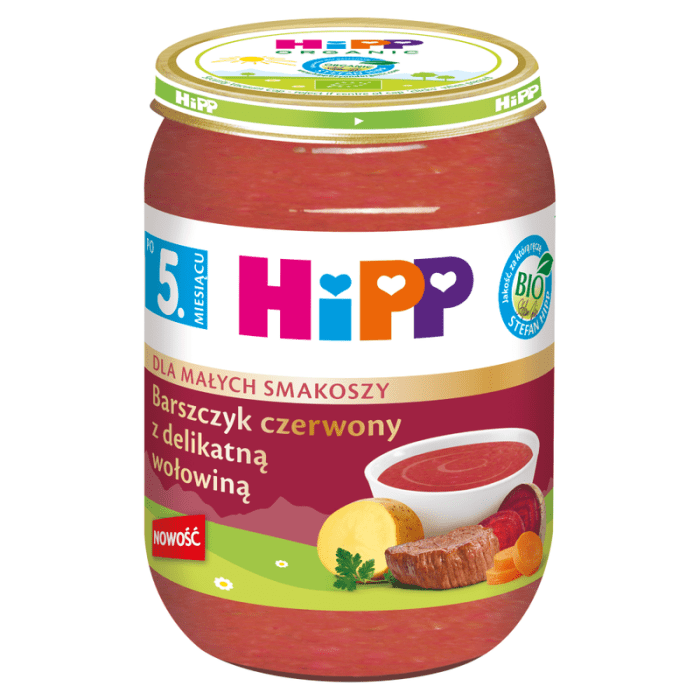 Hipp barszczyk czerwony z delikatną wołowiną 190g
