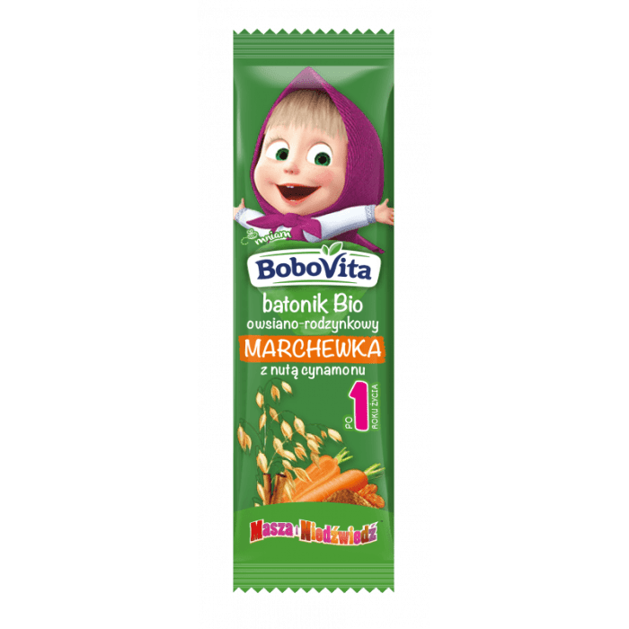 Bobovita batonik owsiano-rodzynkowy marchewka, 20g