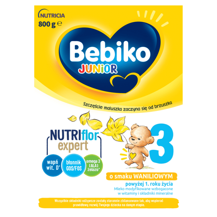 Bebiko 3 mleko modyfikowane dla dzieci powyżej 1. Roku życia o smaku waniliowym 800 g (2 x 400 g)