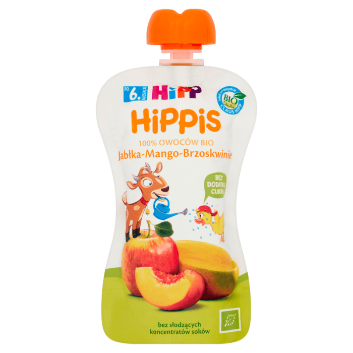 Hipp hippis jabłka-mango-brzoskwinie bio 100g