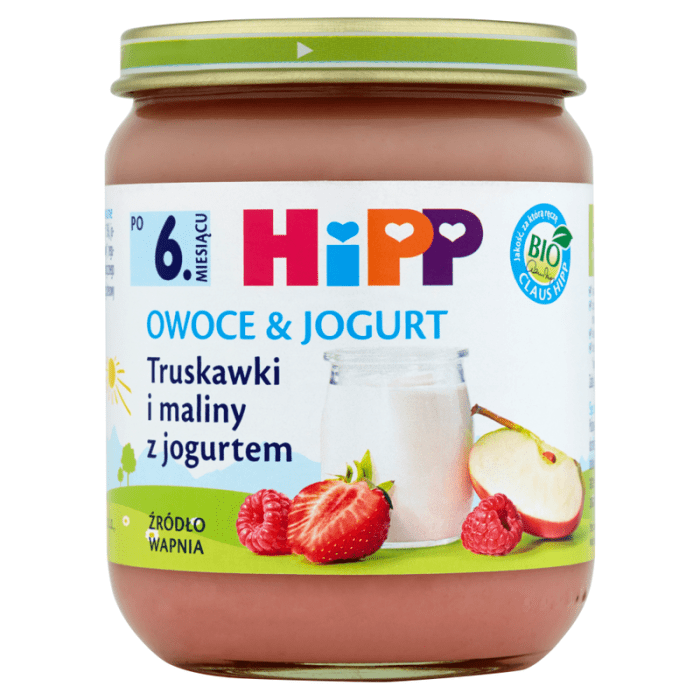 Hipp truskawki i maliny z jogurtem o&j bio 160g