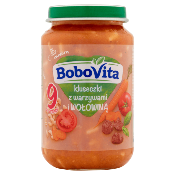 Bobovita obiadek kluseczki z warzywami i wołowiną po 9 miesiącu 190 g