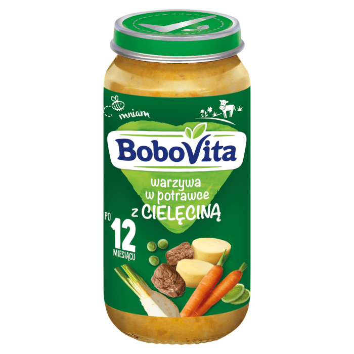 Bobovita warzywa w potrawce z cielęcinką, 6x250g