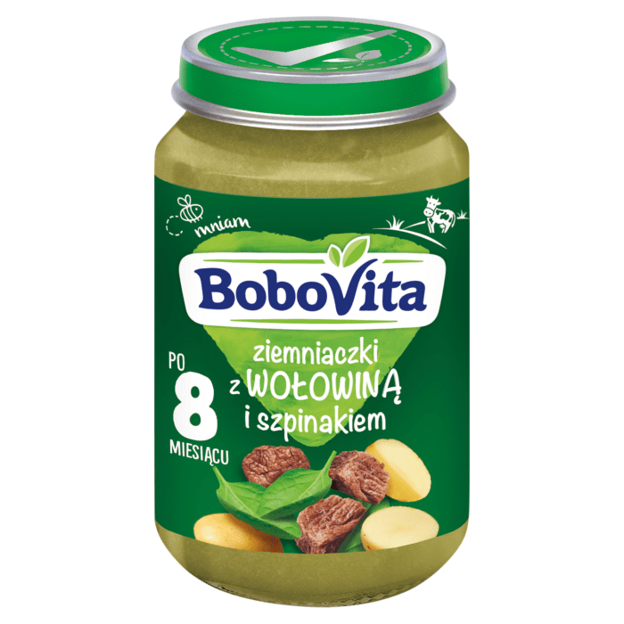 Bobovita obiadek ziemniaczki z wołowiną i szpinakiem po 8 miesiącu 190 g