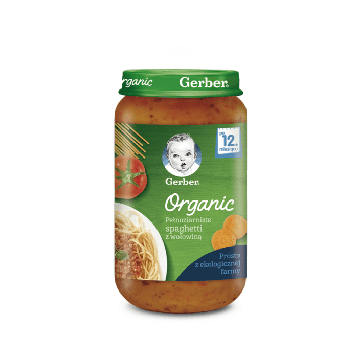 Gerber organic pełnoziarn spaghetti z wołow 250 g
