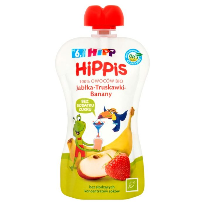 Hipp hippis jabłka-truskawki-banany bio 100g