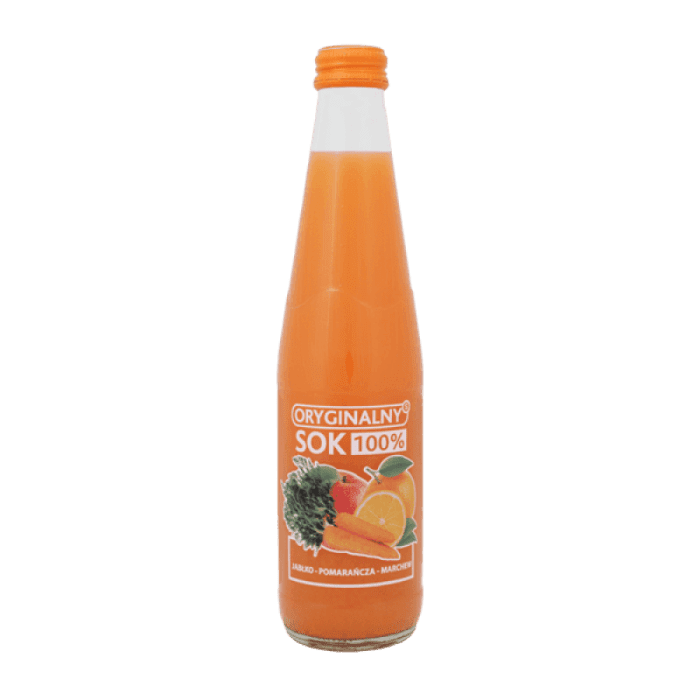 Oryginalny sok 100% jabłko-pomarańc-marchew, 330ml