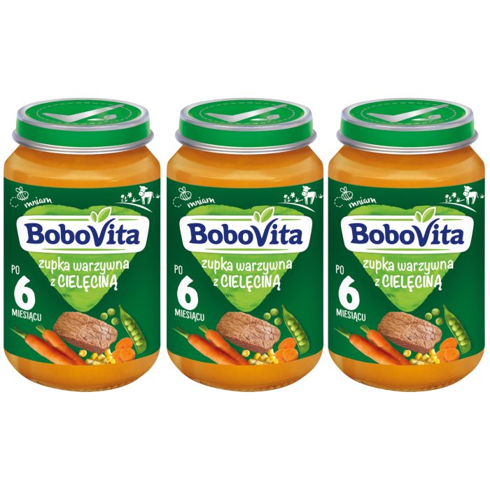 BoboVita Zupka warzywna z cielęciną po 6 miesiącu 3x190 g
