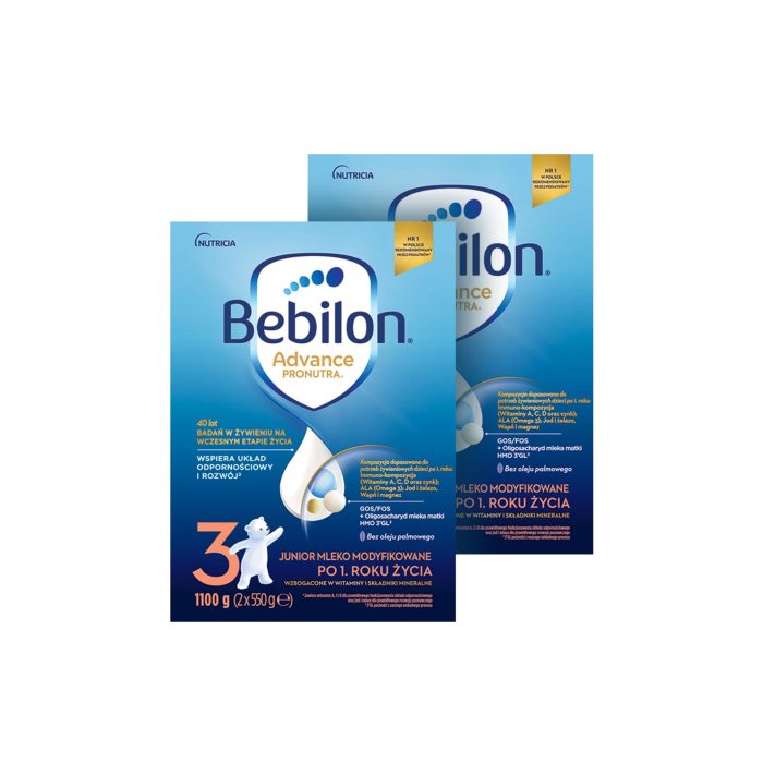 Bebilon 3 pronutra-advance mleko modyfikowane po 1. Roku życia 1100 g (2x550g) x 2 sztuki