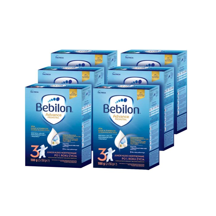 Bebilon 3 pronutra-advance mleko modyfikowane po 1. Roku życia 1100 g (2x550g) x 6 sztuk