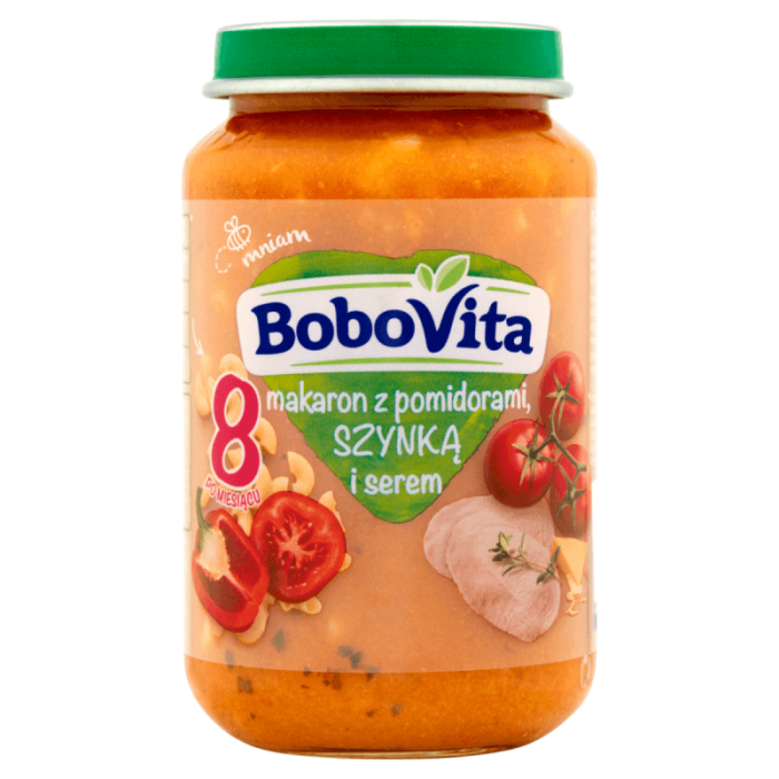 Bobovita obiadek makaron z pomidorami szynką i serem po 8 miesiącu 190 g - kd