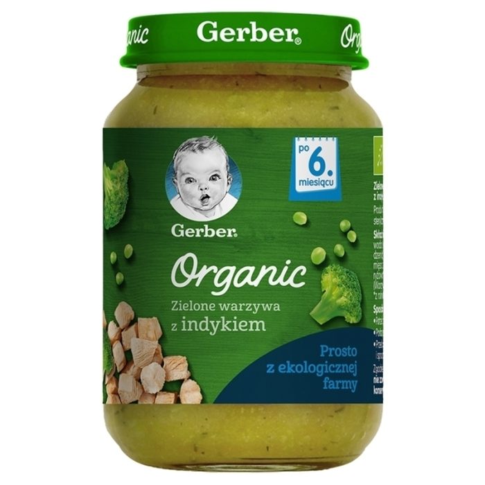 Gerber organic zielone warzywa z indykiem 190g