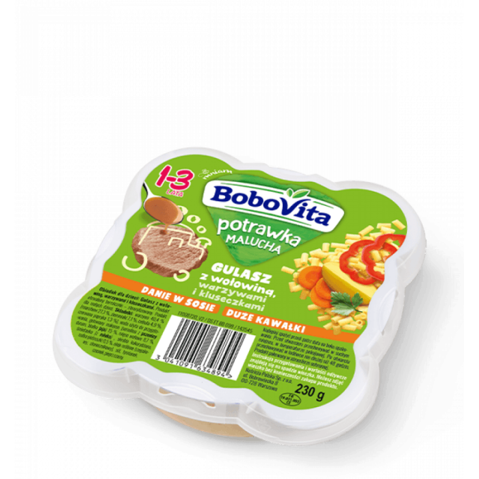BoboVita Potrawka Gulasz z wołowiną i kluseczkami, 230g - KD