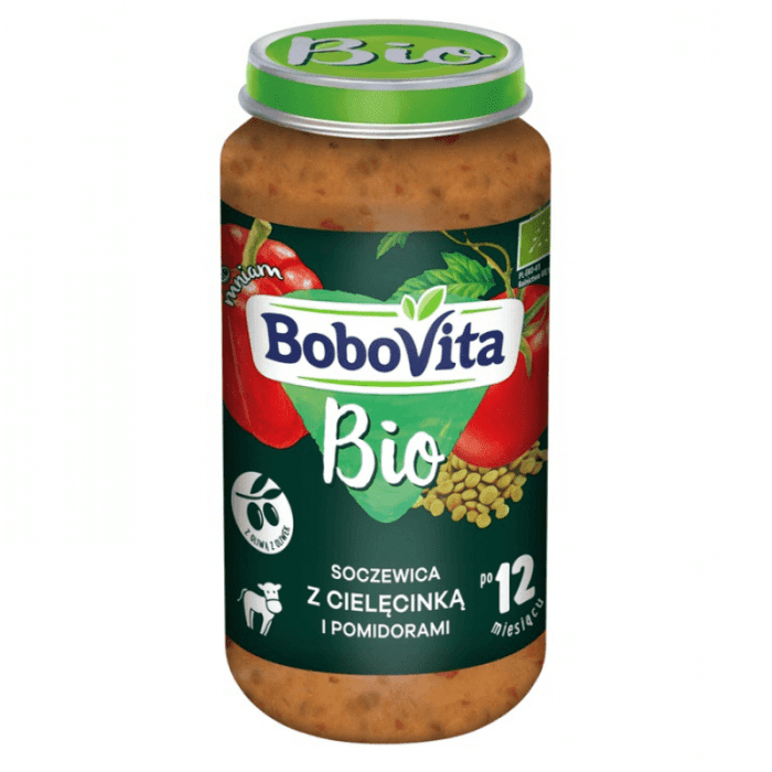 Bobovita bio soczewica z cielęcinką i pomidorami ро ро 12 miesiącu 250 g