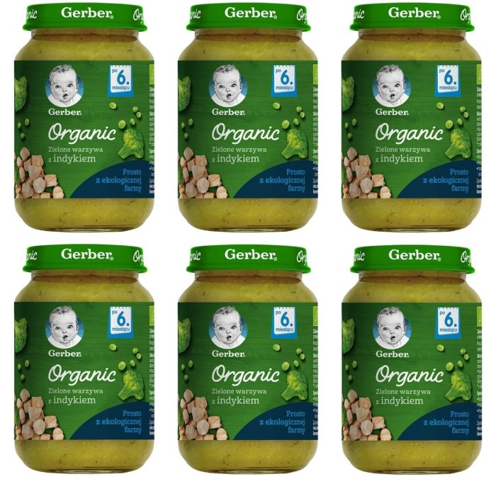 Gerber organic zielone warzywa z indykiem x 6 sztuk