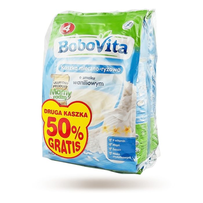 Bobovita kaszka mleczno-ryżowa wanilia po 4 miesiącu, 2x230g - kd