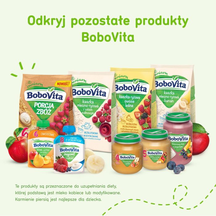 BoboVita Deserek Jabłka i banany z kleikiem owsianym po 6 miesiącu 190 g