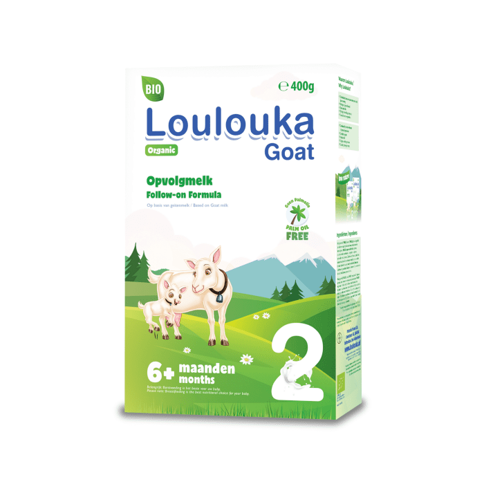 Loulouka bio 2 organiczne kozie mleko następne, 400g