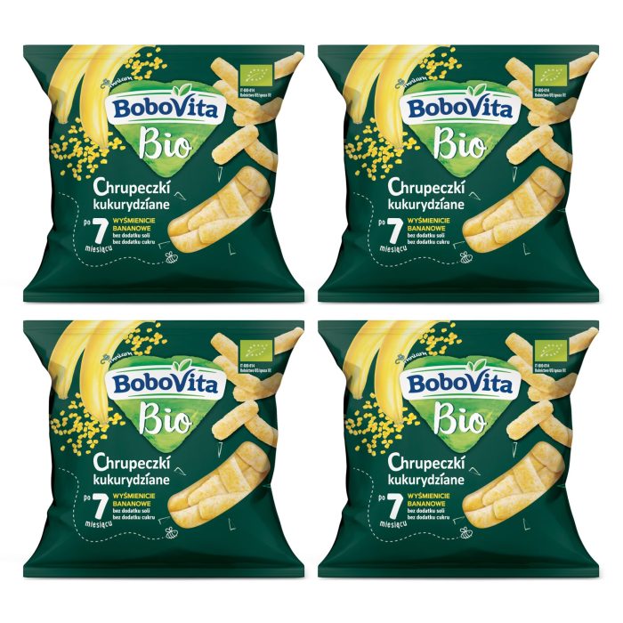 Bobovita bio chrupeczki kukurydziane wyśmienicie bananowe po 7 miesiącu 4x20 g