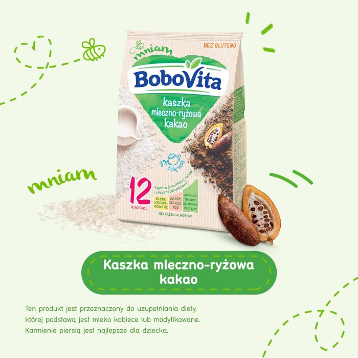 Bobovita kaszka mleczno-ryżowa kakao po 12 miesiącu 230 g