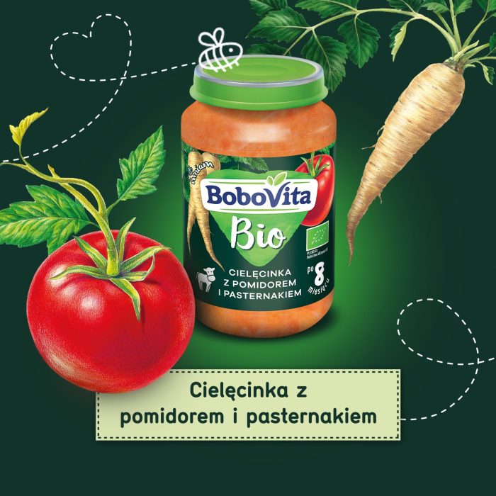 Bobovita bio obiadek cielęcinka z pomidorem i pasternakiem po 8 miesiącu 6x190 g