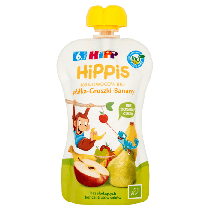 Hipp hippis jabłka-gruszki-banany bio 100g