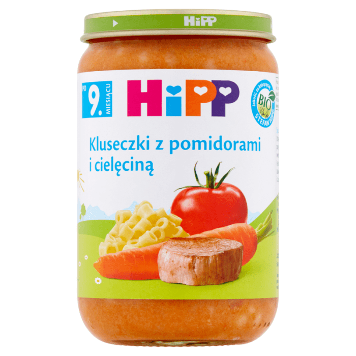 Hipp kluseczki z pomidorami i cieleciną bio 220g