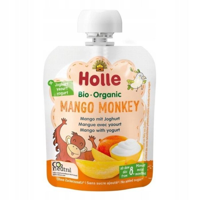 Holle mus owocowy z jogurtem "mango małpka" 85g