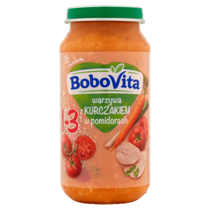 Bobovita warzywa z kurczakiem w pomidorach, 250g