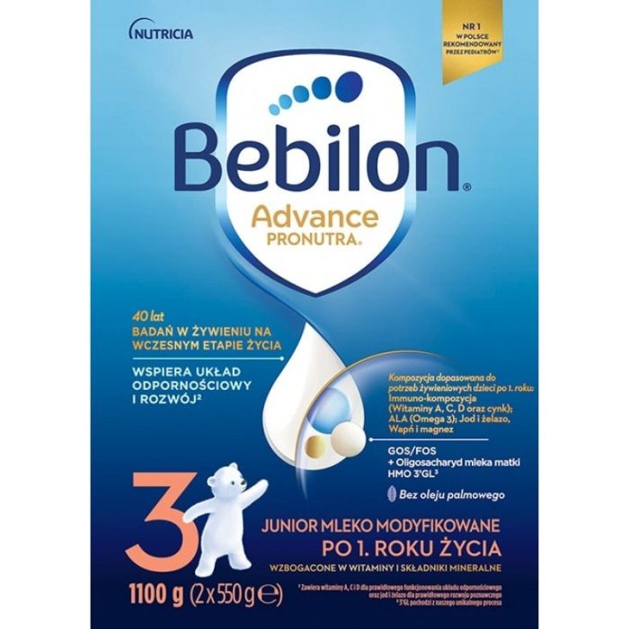 Bebilon 3 pronutra-advance mleko modyfikowane po 1. Roku życia 1100 g (2 x 550 g)