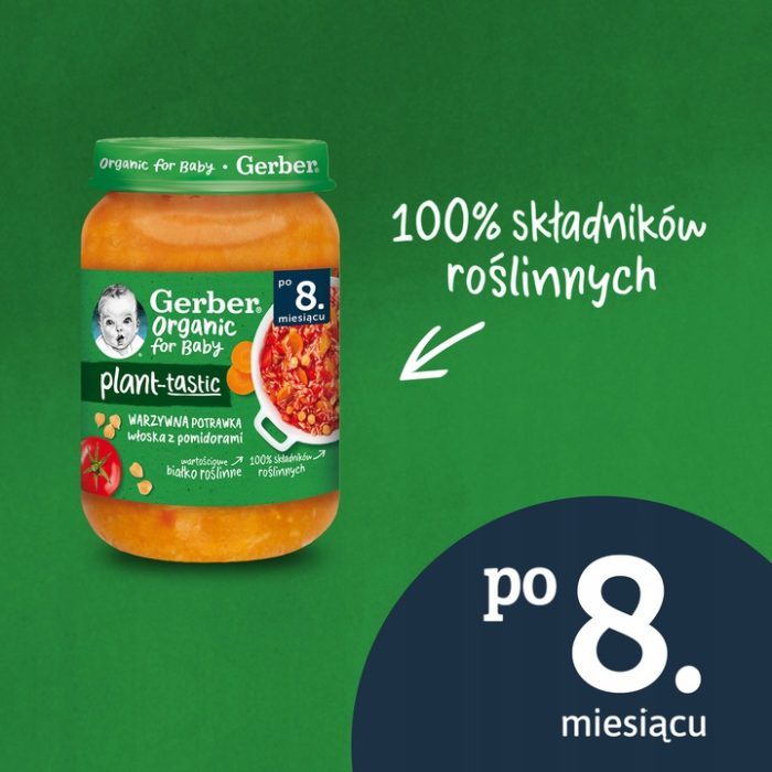 Gerber organic plant-tastic obiadek warzywna potrawka włoska z pomidorami 3x190g