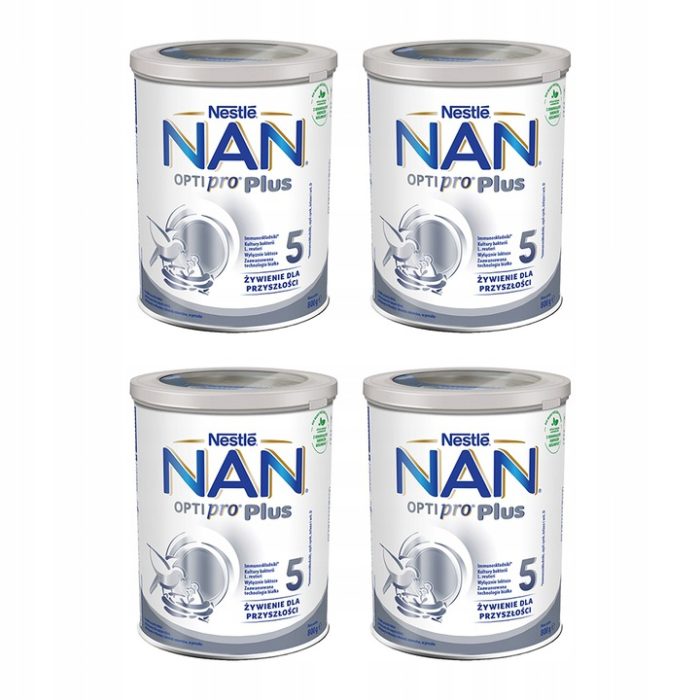 Nestle nan optipro plus 5 produkt na bazie mleka dla małych dzieci 4 x 800g