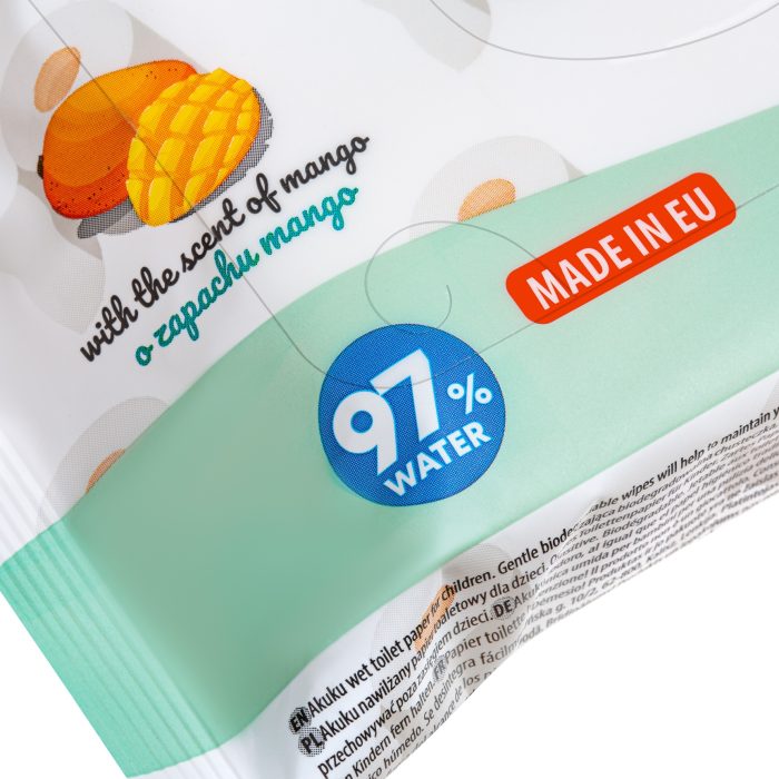 Akuku nawilżany papier toaletowy mango 50szt.