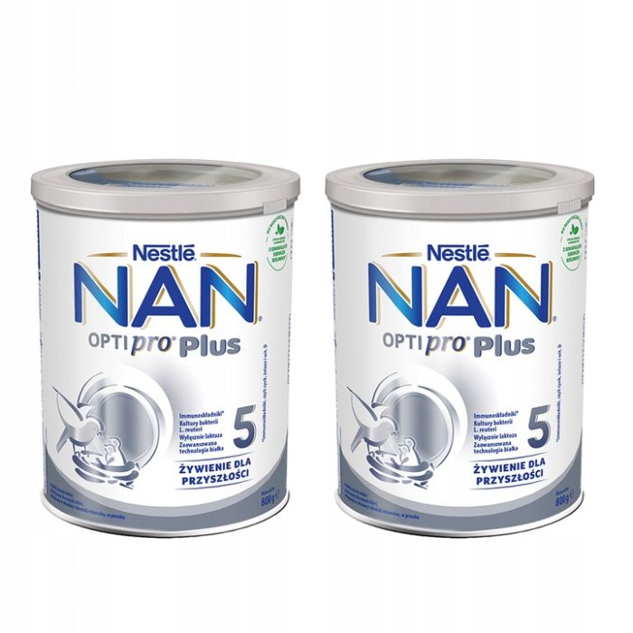 Nestle nan optipro plus 5 produkt na bazie mleka dla małych dzieci 2 x 800g