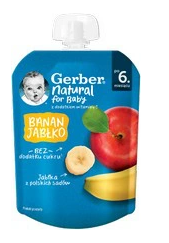 Gerber natural mus banan, jabłko, 80g