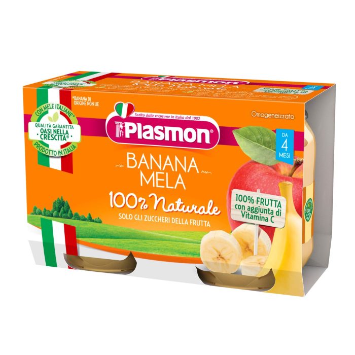 PLASMON Deserek Banan i jabłko 2x104g