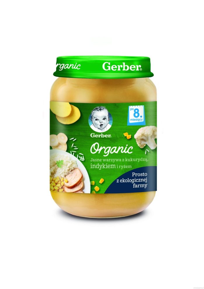GERBER Organic Jasne warzywa z indykiem. 190g