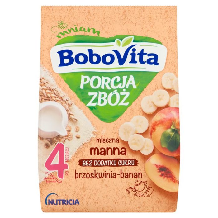 BOBOVITA Porcja Zbóż kaszka manna brzoskwinia-banan - KD